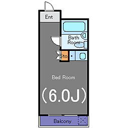 トップ南青山第2 4階ワンルームの間取り
