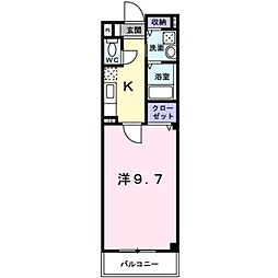 アウル 1Kの間取図画像