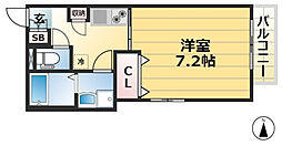 ワコーレヴィアーノ長田大塚町 2階1Kの間取り