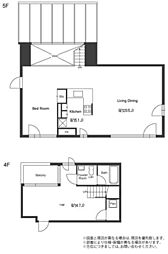 東京メトロ日比谷線 六本木駅 徒歩6分の賃貸マンション 4階1LDKの間取り