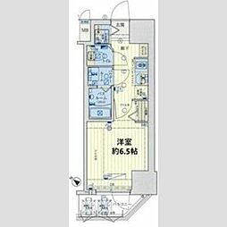 神戸市西神・山手線 長田駅 徒歩7分の賃貸マンション 15階1Kの間取り