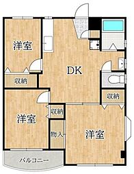 ドミール福本 1階3DKの間取り