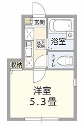 シグネチャー武蔵小金井 1階1Kの間取り