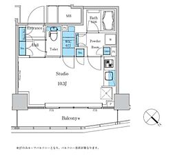 パークアクシス滝野川ラブリーズ ワンルームの間取図画像