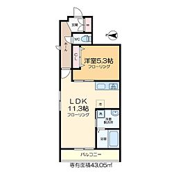 EVERFOREST 1LDKの間取図画像