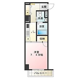 プログレス アペゼ 4階1Kの間取り