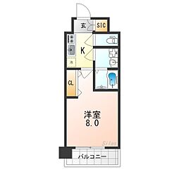 エステムコート京都西大路 1Kの間取図画像
