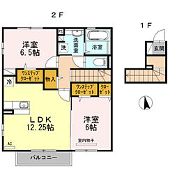 ベルテ 2階2LDKの間取り