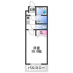 Feliz羽倉崎 1Kの間取図画像