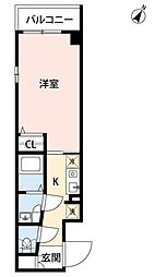 ラ・ファヴォール 3階1Kの間取り