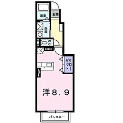 メイプルコート2 1Kの間取図画像