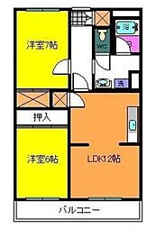 東京メトロ東西線 葛西駅 徒歩7分の賃貸マンション 1階2LDKの間取り