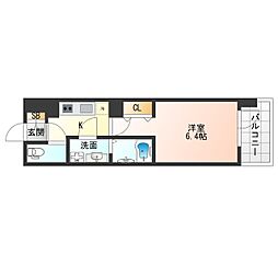 アーバンパーク御幣島 1Kの間取図画像