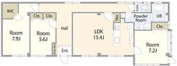 EWレジデンス氷川台 3LDKの間取図画像
