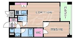 Osaka Metro御堂筋線 江坂駅 徒歩6分の賃貸マンション 5階1LDKの間取り