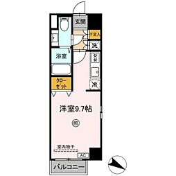 登戸N・Tステージ 5階ワンルームの間取り