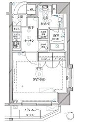 トラディス東十条 7階1Kの間取り
