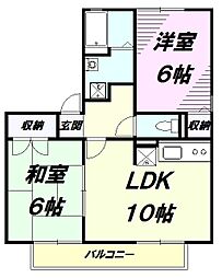 ボナール杉本 2階2LDKの間取り