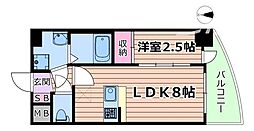セレニテ天六ミラク 3階1LDKの間取り