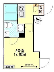 パーチェ堀切 1階1Kの間取り