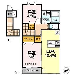 コンフォートレジデンス上大岡9A 2LDKの間取図画像