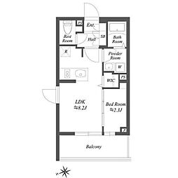 ブランシエスタ用賀 2階1LDKの間取り