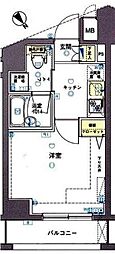 ワイズル・リオン新宿中井 1Kの間取図画像