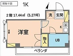 パレキャトレーズ 1階1Kの間取り