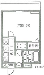 スプリングライフ・千川 1階1Kの間取り