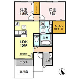 D-room楠見中 1階2LDKの間取り