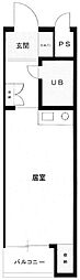 メインステージ池袋本町第2 3階ワンルームの間取り