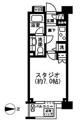 レジディア新宿イースト2 3階1Kの間取り