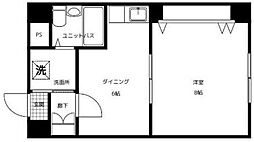 ドルチェ落合 1階1DKの間取り