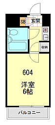 グローリア初穂椎名町 1Kの間取図画像