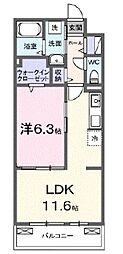 アウラティエ 3階1LDKの間取り