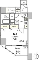 セトルコート品川戸越 7階1Kの間取り