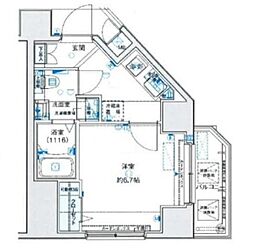 クラスタ大山 1Kの間取図画像