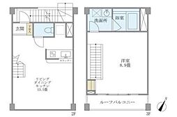 ファイブハイツ 2階1LDKの間取り
