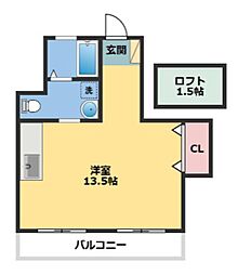 S-Front ワンルームの間取図画像