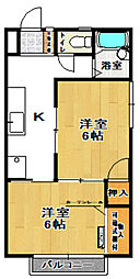 ＰＡＬ五番館 1階2Kの間取り