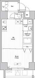 CREATIF押上 1DKの間取図画像