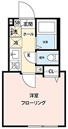 東京メトロ日比谷線 北千住駅 徒歩3分の賃貸マンション 3階1Kの間取り