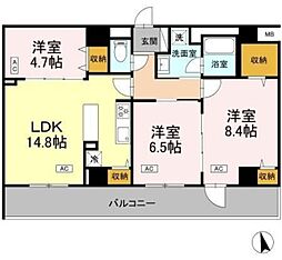 カスタリア西船橋II 3階3LDKの間取り
