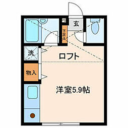 コートサイド富士見 ワンルームの間取図画像