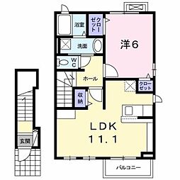グローヴ9 1LDKの間取図画像