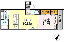 Asset-Court中町 2階1LDKの間取り