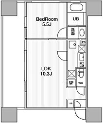アーバンフラッツ池袋プレミアム 4階1LDKの間取り