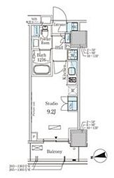 パークアクシス赤塚 10階ワンルームの間取り