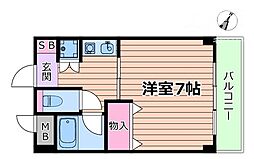 ボアボアハウス壱番館 1Kの間取図画像