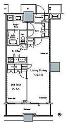 ザ・東京タワーズミッドタワー 11階1LDKの間取り